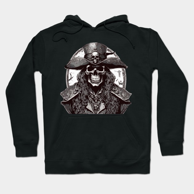 Cursed Skeleton Pirate, Dead Privateer, Undead Buccaneer Hoodie by artdesignmerch